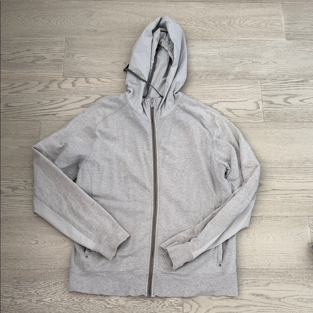 lululemon athletica Light Gray Full-Zip Hooded Sweater
